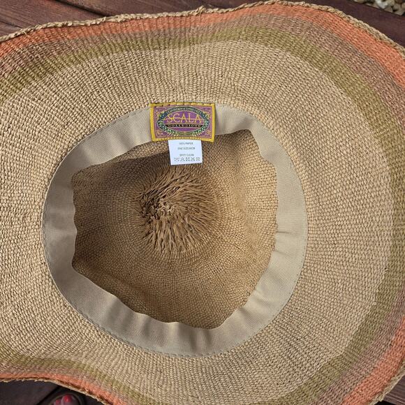 Scala Ombre Raffia Style Packable Sun Hat Boho Resort Beach Floppy Brim main image 9